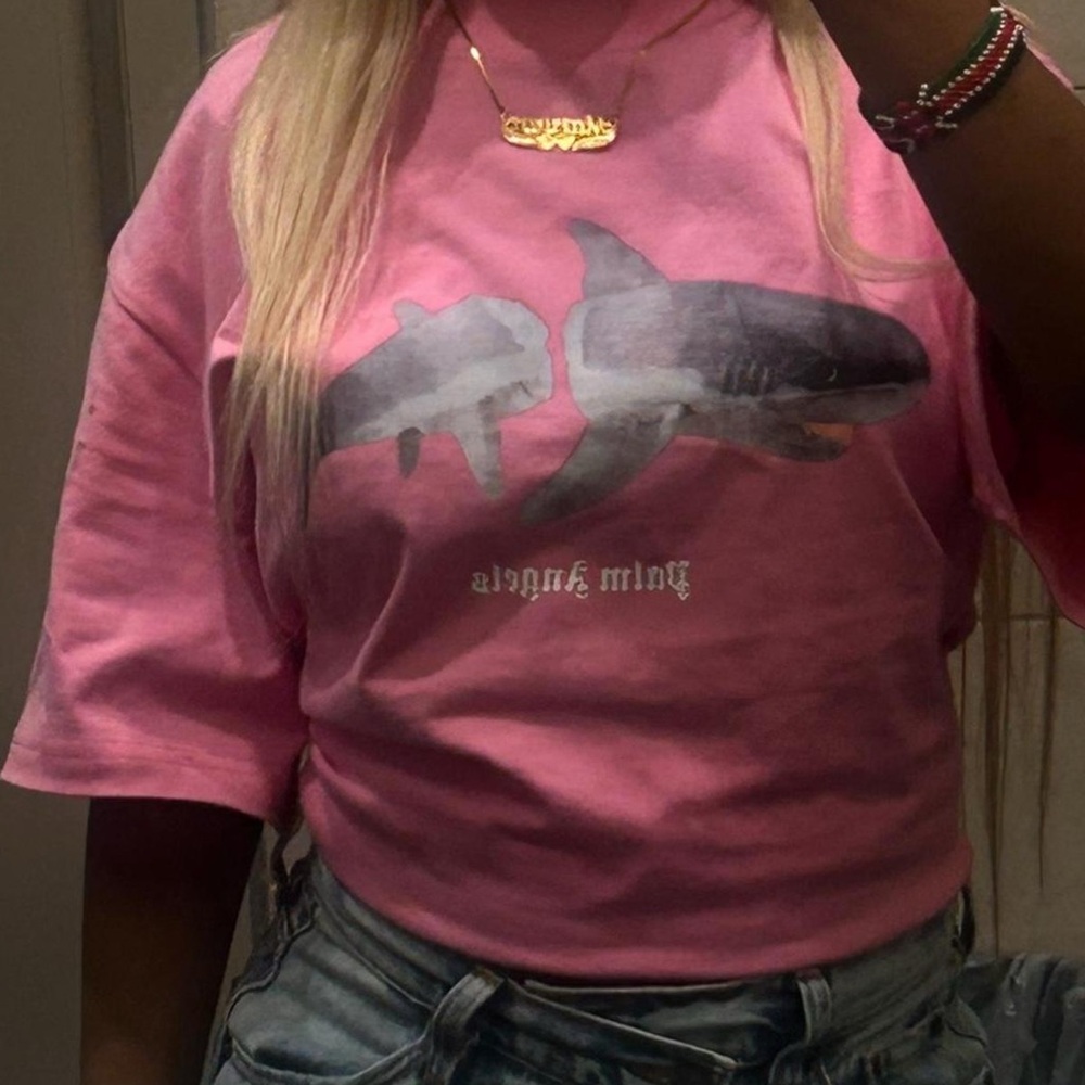 Pink Palm Angels Shark Shirt